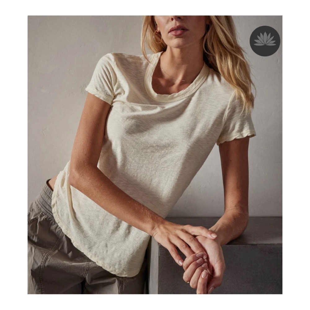 James Perse Sheer Slub Crew Neck Tee
